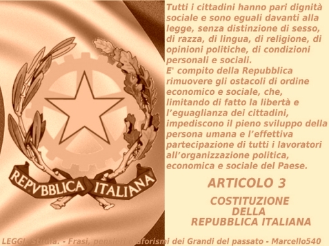 Risultati immagini per articolo 3 della costituzione italiana